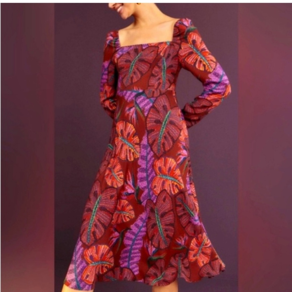 NWT Farm Rio Long Sleeve Dress - Red and Purple